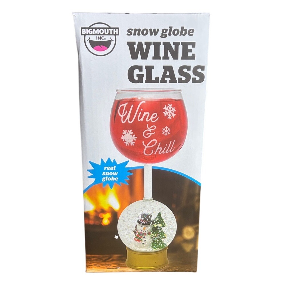 BigMouth Inc. Snow Globe Wine Glass "Wine & Chill" GIFT NEW